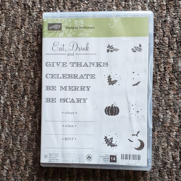 Stampin' Up! 'HOLIDAY INVITATION' Photopolymer Stamp Set (Used) - Picture 1 of 7